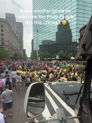 I’ve been to a lot of events, but I’ve never seen a governor like this. Today at Boston Pride, Governor @Maura Healey wasn’t sitting on a float waving from a distance. She was running up and down the parade route, shaking hands, stopping for photos, talking to families, and making sure everyone felt seen. #boston #Pride 