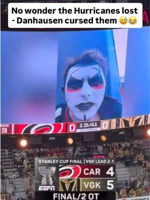 Danhausen cursed the Hurricanes before Game 3 of the Stanley Cup Final - and then the Golden Knights won in 2OT 👀 (🎥 via wyshynski / X) #danhausen #goldenknights #vegasgoldenknights #StanleyCup #NHL 