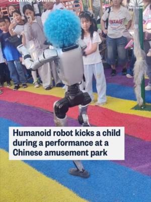 A robot at an amusement park in China got too close to a crowd during a performance and kicked a child, video shows. Chinese state media reported that the park paused the performance after the incident, but that the child was not seriously hurt.