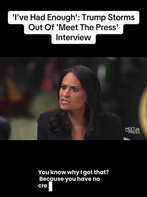 President Donald Trump stormed out of an interview with “Meet the Press” host Kristen Welker. “You’re a one-sided crooked network. Sorry. Let’s call it quits because I’ve had enough. Thank you, darling. Have a good time,” he said as he tossed his microphone to the ground and made a dismissive hand gesture toward Welker. Watch the moment here.
