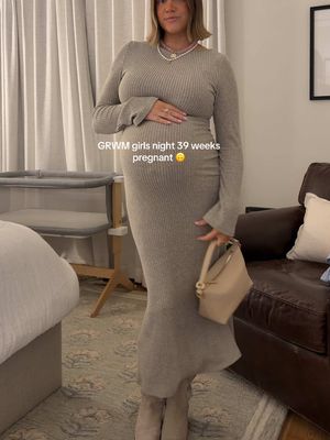 Thought my water might break but we got thru girls night 🙂‍↕️👌🏼 #pregnant #bumpstyle #thirdbaby 