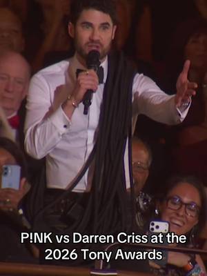 P!nk and Darren Criss doing the absolute most before an intro #TonyAwards