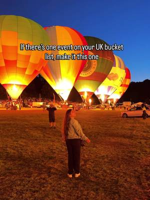This is the most magical event in the UK ❤️ Every August, Bristol turns into something straight out of a dream - and the Nightglow is honestly the highlight. Hot air balloons glow in sync with music, lighting up the night sky like floating lanterns - it’s pure magic. 📌 Bristol Balloon Fiesta - Night Glow 📍 Location: Ashton Court Estate, Bristol 🗓️ Dates: 7th & 8th August 2026 🕘 Time: 9:00 PM (arrive early to get a good spot) 💷 Price: Free entry 🚗 Getting there: Parking available (must book in advance) or take the shuttle bus from Temple Meads #uktravel #freethingstodo #bristolballoonfiesta #visitbristol  Bristol balloon festival 2026, Hot air balloons, Free things to do near London, Bristol things to do