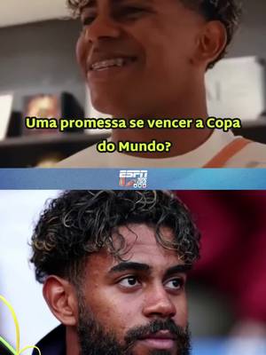 LAMINE YAMAL DE BARBA E BIGODE? 🧔🏻‍♂️👀 Essa foi a promessa do craque caso a Espanha vença a Copa do Mundo 😂 #ESPN2026#tiktokesportes  Assista à Copa do Mundo FIFA pela Cazé TV, no DisneyPlus, sem custo adicional. via yt/lamineyamal