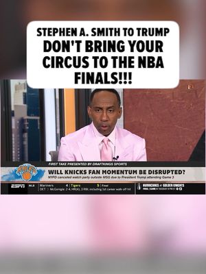 🚨 Stephen A. Smith is calling foul on President Donald Trump's plans to Game 3 of the NBA Finals tonight at Madison Square Garden ... blasting the visit as a massive headache for New Yorkers and saying POTUS has "no business" showing up.