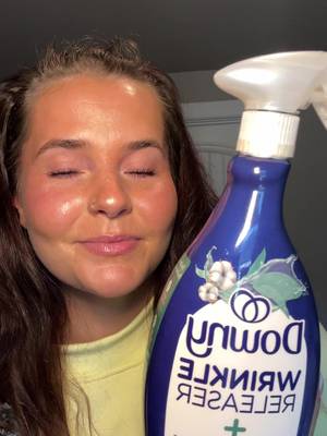 Downey wrinkle release spray is my holy grail! ✨ As a busy mom this saves me so much time throughout the day! Takes about 1 minute to go from a completely wrinkled shirt to hardly to wrinkles at all!! @downy #ugc #ugccreator #downy #example 