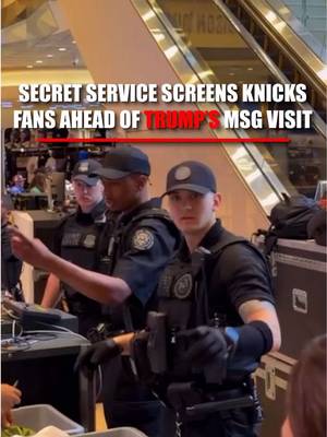 The Secret Service is already cracking down on security ahead of President Trump's appearance at Madison Square Garden. Fans arriving for Knicks-Spurs Game 3 were met with enhanced security as they entered MSG hours before the NBA Finals tip-off. A security fence went up around the arena, bags were banned, and the Knicks told fans to show up at least two hours early.