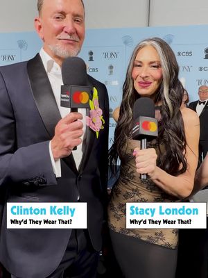 @StacyLondonReal and @ClintonKellyOh hit @TheTonyAwards carpet with @CapitalOne and @Mastercard to take in all the spectacular fashion and chat with Broadway’s brightest stars about a red carpet classic: "Who are you wearing?" #CapitalOnePartner
