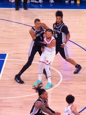 Spurs got PHYSICAL with the Knicks in Game 3 😳 #NBA #wemby #nbafinals #knicks #basketball