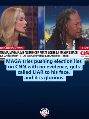 MAGA tries pushing election lies on CNN with no evidence, gets called LIAR to his face, and it is glorious.
 
 Follow @ReallyAmericanMedia for more.