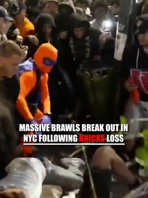 WATCH: Despite heightened security around President Trump's appearance at Madison Square Garden, violent brawls still erupted across Manhattan following the Knicks game. Video shows multiple fights breaking out in the streets, including near Bryant Park's watch party, as crowds spilled into the city just blocks away from MSG.