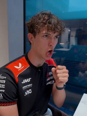 What noise does a dinosaur make? 🦖 #HaasF1 #F1 #OllieBearman #dinosaur 