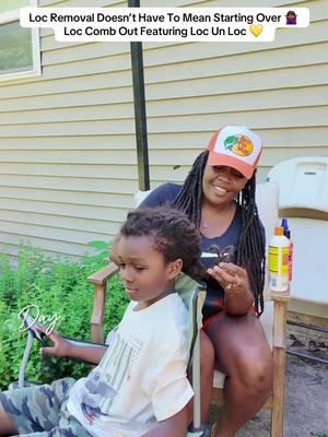 Removing locs takes time, but the right products can help make the process more manageable 👏🏾 In this transformation 💛 @ImpurfectQueen5.0 carefully worked through each loc while preserving her son's hair and minimizing unnecessary breakage. Loc Un Loc helps soften and condition the hair, making detangling easier and supporting a smoother loc removal process. 🙌🏾 If you're planning a loc takedown, add Loc Un Loc to your routine and see why so many people trust it for their hair transformation journey. Shop the Loc Un Loc product tagged in this video and follow  @impurfectqueen5.0 for more hair transformation content. ✨ #loc #JamaicanMangoAndLime #locunloc #loccommunity #loccombout 