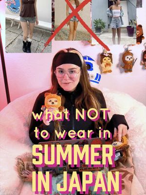 What NOT to wear in summer in Japan. No jeans. No heavy fabrics like sweatshirts for sure #japantrip #japantravel #japantraveltips #japaneseculture #traveljapan 