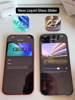 Now everyone can just select their own Glass intensity on iPhone in iOS 27. Keep in mind that iOS 27 is still in Developer Beta and not publicly available yet. #liquidglass #ios27 #ios27design #wwdc26 #ios27liquidglass 