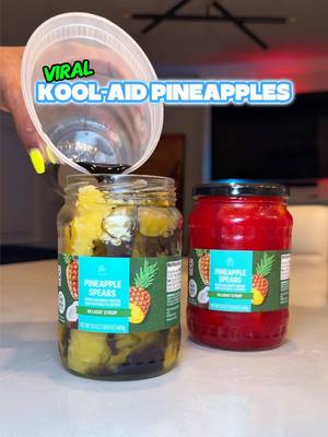 🗣️ These things are so legit! The internet didn’t steer us wrong this time! Are they worth the $20 resale price that people are selling them for?  We can’t lie, the minute you bite into one of these, it’s a legit party in your mouth! Go LITE on the sugar because it is sweet, but so refreshing!  ➡️Pineapple Spears In Coconut Water - @ALDI USA  ➡️Kool-Aid Packet - @Kool-Aid Man  #koolaid #pineapples #northcarolina #aldi #nccheck 