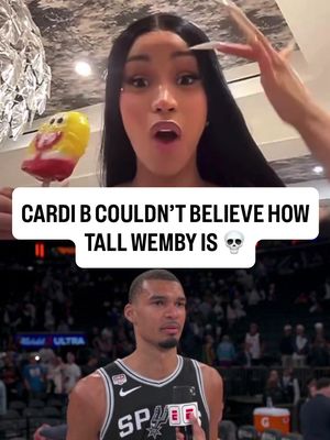 Cardi B couldn’t believe how tall Victor Wembanyama is in person at the NBA Finals #nbafinals #sanantoniospurs #wemby #nbatiktok #NBA 