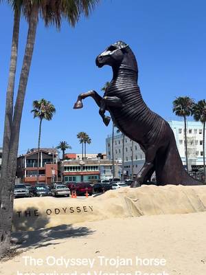 The Trojan horse from Christopher Nolan’s Odyssey has arrived at Venice Beach! #chrisnolan 