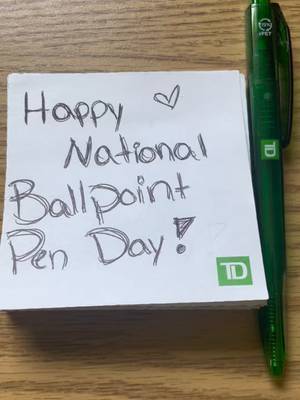 *click-click* We couldn't resist the opportunity to show off our beloved recycled TD green pens. 🖊️💚 Feel free to grab one next time you stop in!