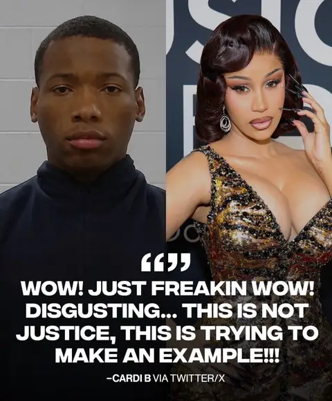 After Karmelo Anthony was sentenced to 35 years in prison, Cardi B shared posts on social media speaking on the verdict. She wrote,"This is not justice, this is trying to make an example." Karmelo Anthony was convicted in connection with the 2025 fatal stabbing of Austin Metcalf at a Texas high school track meet after jurors rejected Karmelo Anthony's self-defense claim. 📸: GETTY, Collin County Jail via @tmz_tv #cardib #karmeloanthony #austinmetcalf #guilty 