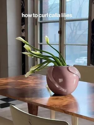 We’re obsessed with the movement this florist trick adds to an arrangement. Anyone else tried it? 🩷 Styled in the Rose-Tinted vase from our new collab with @nightpalm and @lauraharrier. #FloralStyling #Callalily