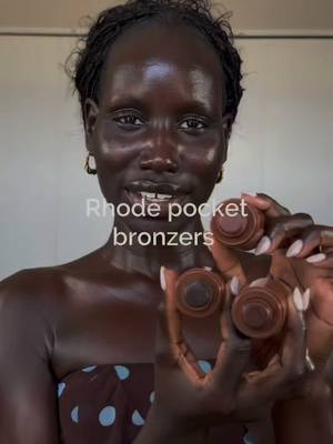 @rhode skin pocket bronzers on deeper skin tone. Shout out to @golloria and @Toni Bravo y’all did your big one!🫶🏿♥️                                                                                                          #rhode #bronzer #blackgirlmakeup 