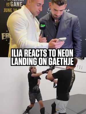Ilia reacts to Neon landing a shot on Justin Gaethje 😭 WILL ILIA KO JUSTIN IN ROUND 1? 👀 #UFC #mma #iliatopuria 