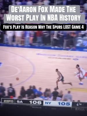 Just cannot happen from De'Aaron Fox. A play you never get over in your entire career, and one of the worst plays in NBA history #deaaronfox #wemby #victorwembanyama #sanantoniospurs #knicks 