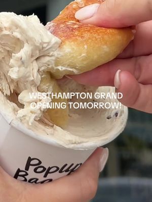 WESTHAMPTON GRAND OPENING TOMORROW FT @Tates Bake Shop CHOCOLATE CHIP COOKIE SCHMEAR!!!!!! #chocolatechipcookie #bagelbopscontest #popupbagels #hamptons #FoodTok 