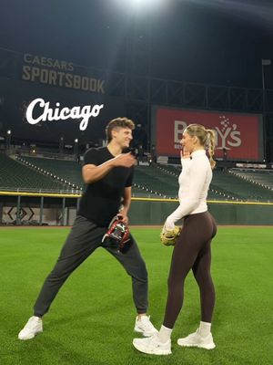 breaking in the first @44procustom AB prototype 👀🤭  #softball #MLB #baseballglove