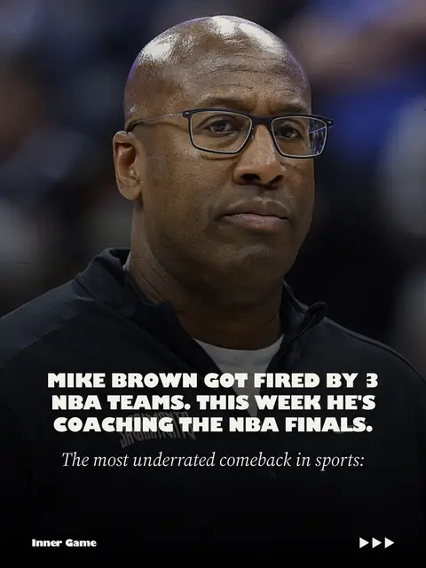 The best career move is the one your ego rejects.  Mike Brown got fired four times and tonight he coaches the NBA Finals. In between, he did something almost no one in his position can stomach: he took a demotion on purpose.  Sometimes the assistant's chair is the fastest route to the throne. Via James Purchin on X
