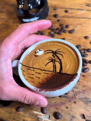 Ein Sonnenuntergang am Strand🌴☀️#latteart 