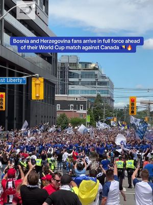 Bosnia and Herzegovina fans take over the streets of Toronto ‼️🔥 #fifa #worldcup #bosnia #canada 