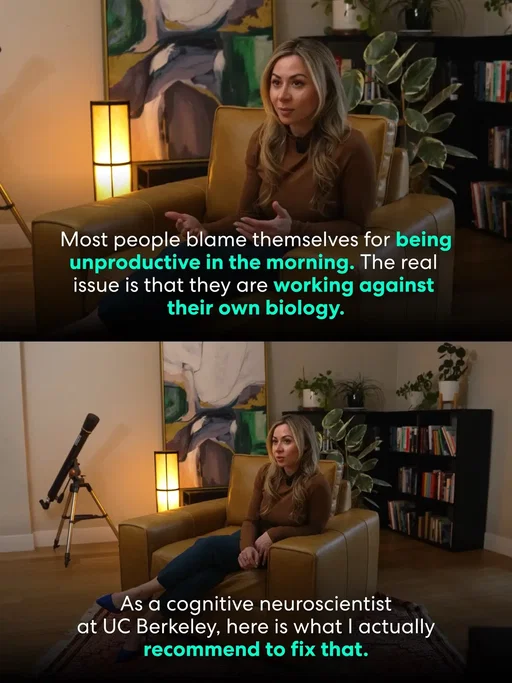 Unproductive mornings are not a discipline problem they are a biology problem and once you understand your chronotype, your energy peaks, and how to protect them, everything changes. Your biology is not the enemy, it is the most powerful productivity tool you have and learning to work with it instead of against it is the difference between surviving your day and actually dominating it. #DrSaharYousef #BecomingSuperhuman #Neuroscience