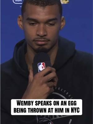 Victor Wembanyama was asked about a viral video where a Knicks fan threw an egg at him after Game 4. (via @SNY) #NBA #nbafinals #wemby #knicks #nyc