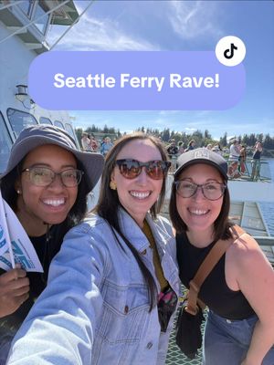 HAPPY 75th BIRTHDAY, Washington State Ferries! What better way to celebrate than with a ferry rave in Seattle? This wa so much fun and the perfect Friday side quest with my friends! We loved it! It only cost us $9 round trip to walk onto the ferry from West Seattle to Vashon Island and Southworth. ⛴️ UPCOMING FERRY RAVES: Thursday, June 18 - Edmonds/Kingston ferry Tuesday, June 30 - Seattle/Bremerton ferry  @Washington State DOT (Washington State Ferries) put on this event along with @C895radio. DJ Johnny Monsoon played super fun dance tunes for us.  Try to attend one of the next two ferry raves if you can. This was so fun! … .. #seattletiktok #ferry #washingtonstateferries #seattleevents #rave  Seattle things to do, Seattle events, Seattle ferry ride, Seattle summer, ferry party, boat party, Seattle blogger