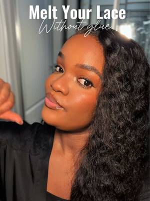 Melt your lace without glue #gluelesswigs #gluelessinstall #wiginstall 