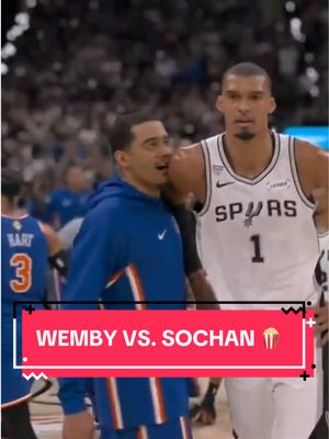 WE’VE GOT BEEF COOKING 🍿 Ex-teammates Jeremy Sochan and Victor Wembanyama exchange chirps in Game 5 👀 #NBAFinals