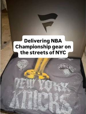 Made a few new friends delivering the very first run of @New York Knicks 2026 championship gear 💙🧡