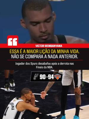 PALAVRAS FORTES! 🗣️ Após a derrota nas Finais da NBA para o New York Knicks por 4 a 1, Victor Wembanyama, dos Spurs, falou sobre os aprendizados que tirou da derrota. 🎥 Via ESPN #NBANaESPN #Wembanyama #Knicks #Spurs #tiktokesportes