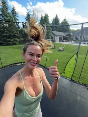 I had no choice 🫠 #csectionmama #momtok #pelvicfloorexercises #trampolinetricks 