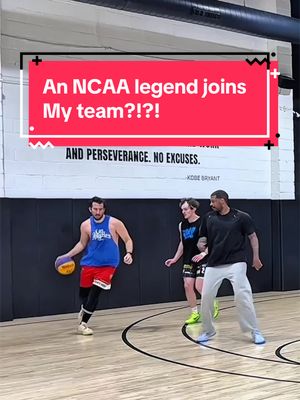 I asked a March Madness legend to join my pro basketball team… and uh… you gotta see his tryout here. #basketball #fiba3x3 