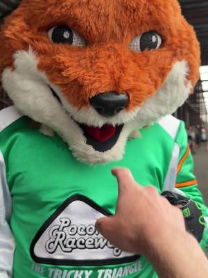 Sunday Funday BOOPS🦊😆 Tricky is out meeting his fans while the drivers tackle the #PAGetaway400 !! Find our Favorite Fox and snap a photo📸 #nascar #nascarcupseries #poconoraceway #poconos 