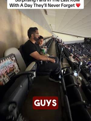 @Omar Raja surprised these Spurs fans sitting in the last row with courtside access for Wemby’s pregame warmup, a chance to high-five the players before they took the court, a gift bag during the game, and upgraded seats during the NBA Finals. ❤️  #NBA #spurs 
