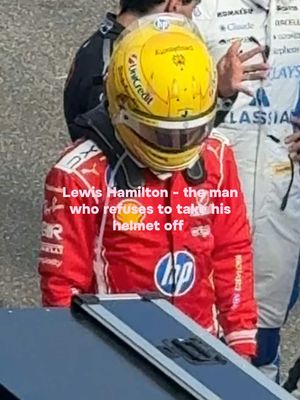 I swear he’s always the last one to take his helmet off?##spanishgp##lewishamilton##f1##formula1