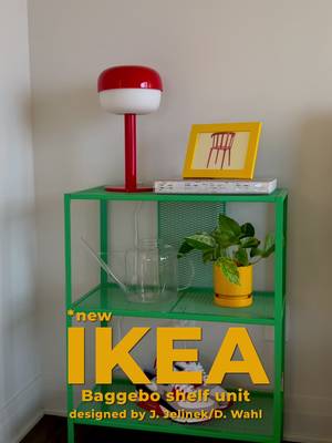 Limited colour emergency🚨 The BAGGEBO shelf unit, designed by Johanna Jelinek and David Wahl, got a new color and I'm here for it.  Made of a metal frame combined with mesh shelves, the BAGGEGO previously got released in red, white and for a limited time in green.  Who's loving this one as much as I do? 🙋🏻‍♂️ Save for later ✨✨✨ #ikea #homeinspo #interieur #dopaminedecor #shelfie 