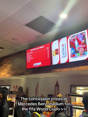 The concession prices at Mercedes Benz stadium for the fifa World Cup >>> #symonewiththesports #fifaworldcup2026 #fifaworldcup #mercedezbenzstadium 