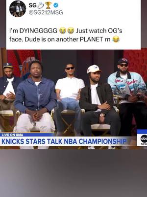 OG is on a different planet right now 😭 (via goodmorningamerica h/t sg212msg/X) #nbafinals #knicks #basketballtiktok 