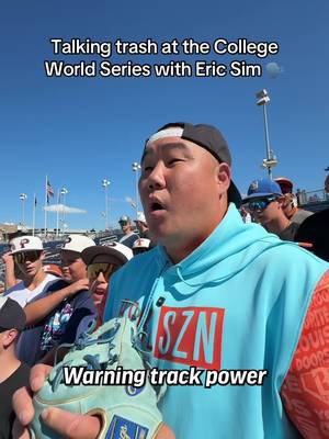 Talking trash at the College World Series with Eric Sim ‼️ #cws #omaha 