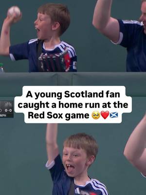 This is a memory this young Scotland fan will never forget 🥹❤️ Scotland won its opening match and this kid caught a home run at the Red Sox game all in the same weekend 🔥 #Soccer #Scotland #redsox #MLB 